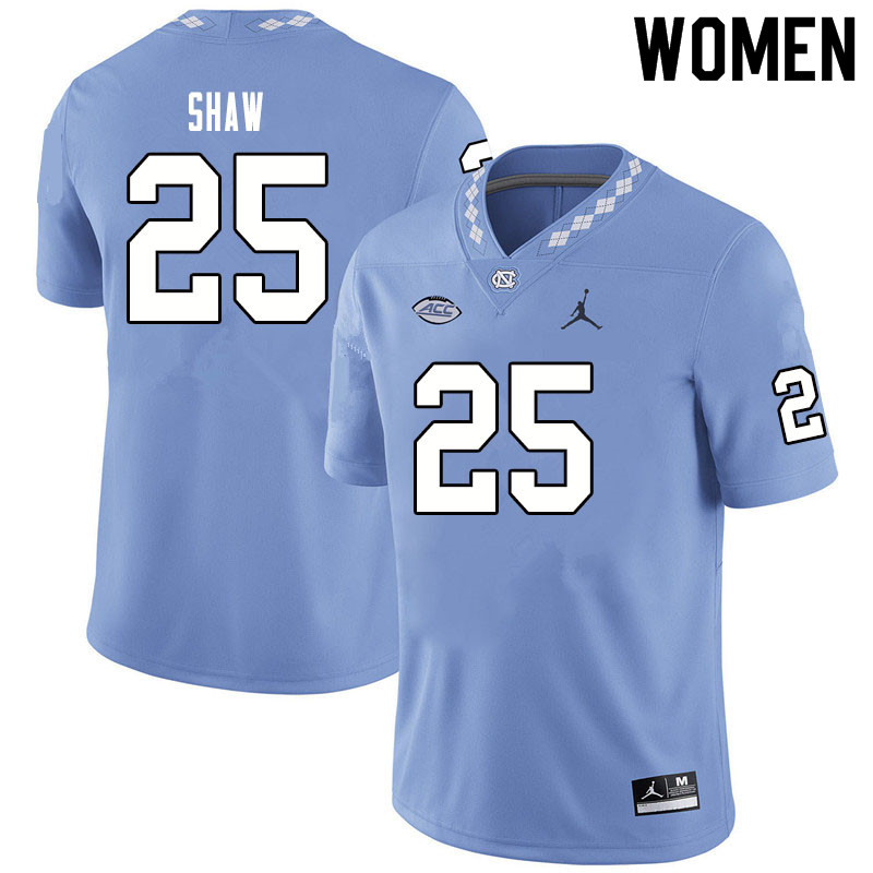 Jordan Brand Women #25 Tre Shaw North Carolina Tar Heels College Football Jerseys Sale-Blue - Click Image to Close